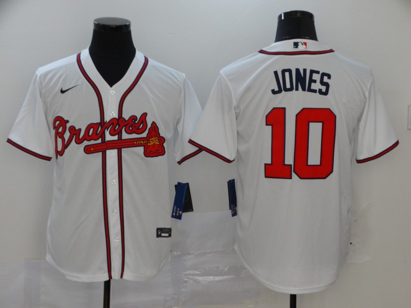 Men's Atlanta Braves Chipper Jones #10 White Jersey